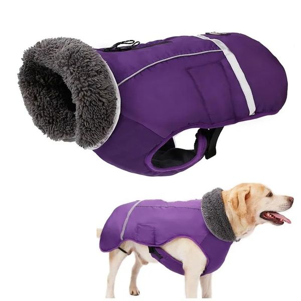 Abbigliamento Giacca impermeabile invernale Addensare cappotto caldo per cani di taglia piccola, media e grande, vestiti per animali domestici regolabili 3XL T200710