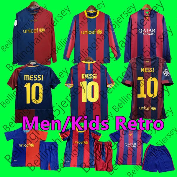 Barcelona klassisches Retro-Trikot HENRY Eto'o RONALDINHO 05 06 08 09 10 11 14 15 16 17 David Villa A.INIESTA XAVI SUAREZ MESSIS Vintage-Langarm-Fußballtrikot für Herren und Kinder