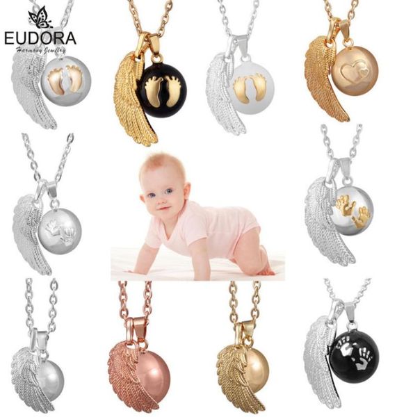 Eudora Angel Wing bebek arayan kolye kolye moda gebelik topu mücevher chime bola kolye 45 inç kolye takı hediyesi 23567108