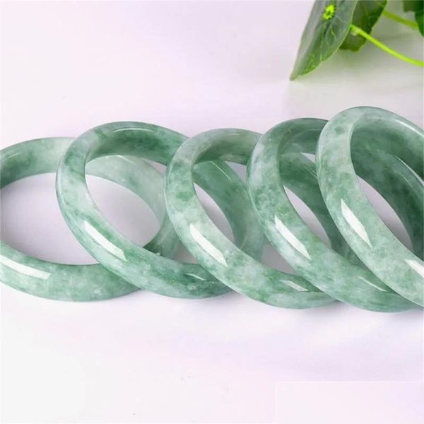 Jóias pulseira genuína 5664mm verde jade jadeite pulseira real natural um jadebangle entrega gota bebê crianças acessórios para maternidade