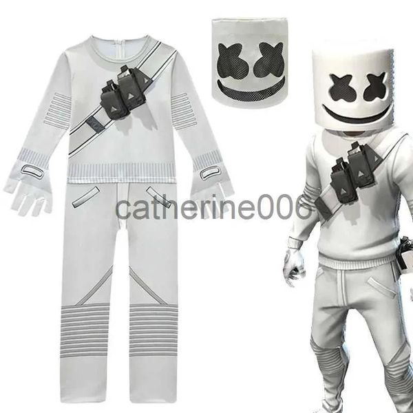 Durumlar Özel Durumlar DJ Marshmello Kostümleri Tulumlar Çocuklar Palyaço Cosplay Coss Cadılar Bayramı Noel Kostüm Partisi Oyunu Cosplay Fortn