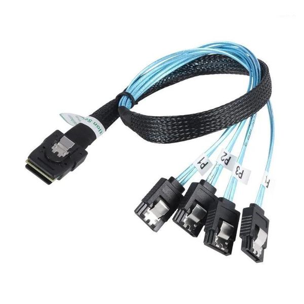 Conectores sas sata cabo MiniSAS SFF8087 para 4 SATA Cabo Mini SAS 4i SFF8087 36P para 4 7P 12Gbps 50cm Dados de disco rígido1