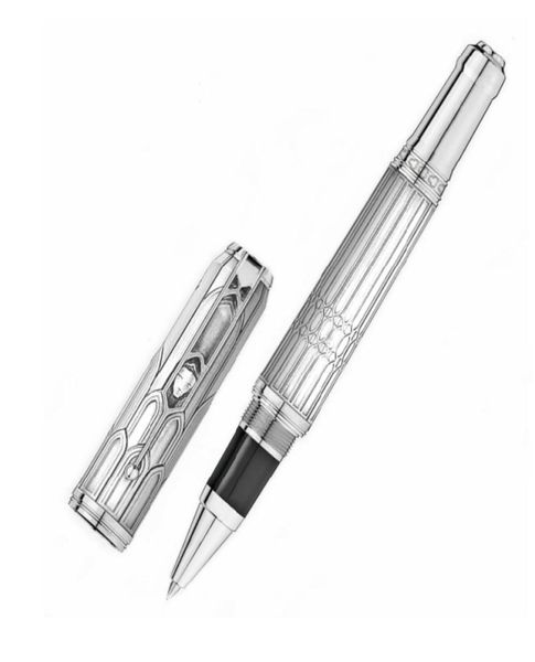 Новое поступление Victor Hugo, черная, серебряная шариковая ручка-ролик, шариковая ручка, деловые канцелярские принадлежности, шариковые ручки, подарок без коробки1611325