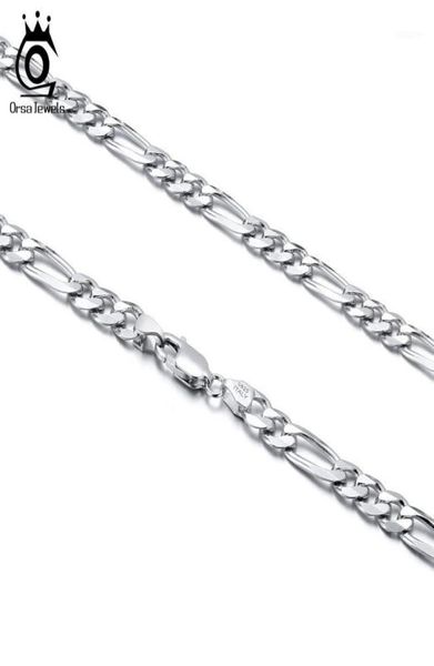 Catene ORSA JEWELS Trendy Uomo Donna Collana a catena Figaro 5mm DiamondCut Gioielli in argento 925 Regalo per feste Intero OSC3411838116