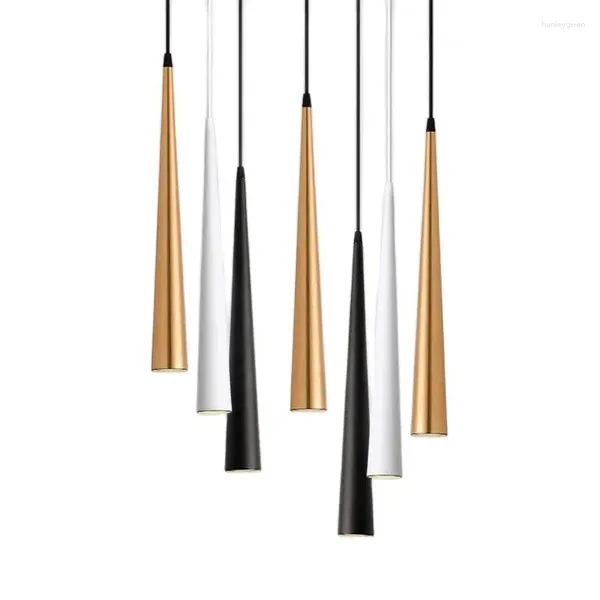 Lâmpadas pendentes tubo redondo luzes led cob regulável lâmpada pendurada 7w/9w/12w/15w para cozinha sala de jantar bar café lobby iluminação