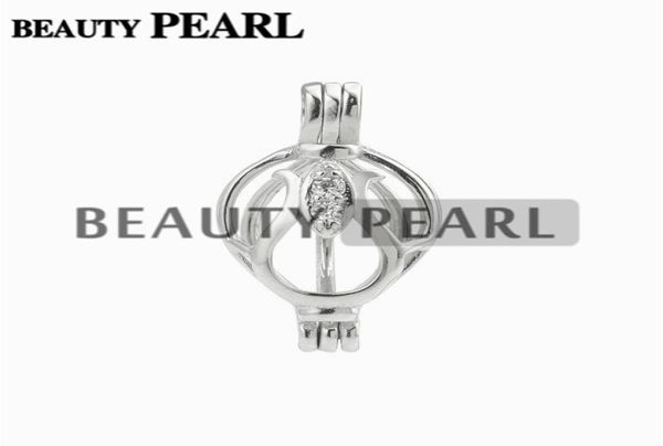 5 peças pérola gaiola pingente flor zircão charme escolher pérola 925 prata esterlina jóias pingente montagens4802784