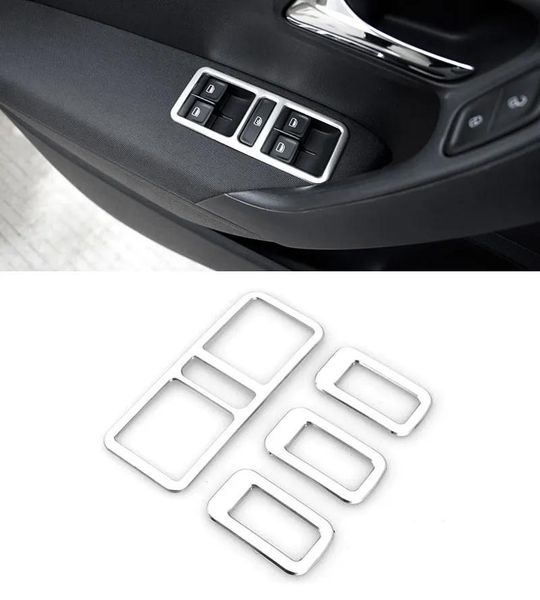 Zubehör Auto Styling Edelstahl Innentür Fensterheber Schalter Panel Abdeckung Für VW POLO 2012-2016 Trim Dekoration Zubehör