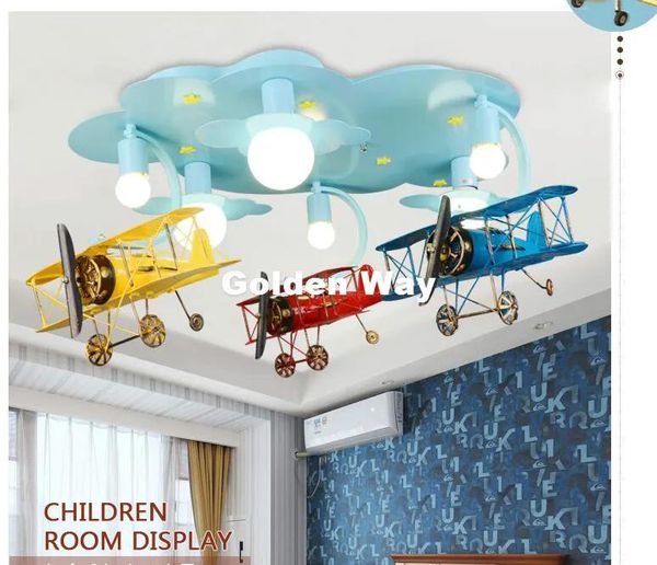 Lichter Kostenloser Versand Kinder Lichter Kinder Deckenleuchte Flugzeug Design Decora Schlafzimmer Licht E27 110 V 220 V Fernbedienung enthalten