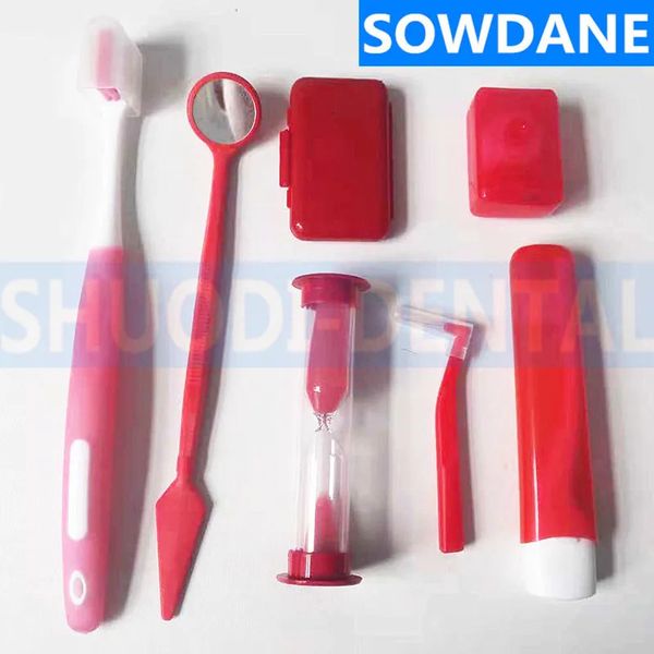 4 conjuntos de ferramentas de limpeza oral ortodôntica kits de cuidados orais dentes branqueamento terno escova de dentes escova interdental fio dental boca espelho 231225
