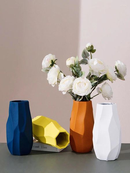 Vasen Moderne minimalistische Keramikvase, Ornamente, Eingangsbereich, Nachttisch, Arbeitsplatte, Blumenarrangement, leichte Luxus-Wohnzimmerdekorationen