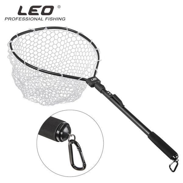 Rede de pouso de linha, malha de borracha, alça de madeira, nylon, suporte de captura e liberação, cesta de pesca, kit combo, ferramentas de pesca de truta