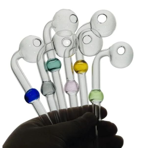 Pyrex-Glas-Ölbrenner-Raucherzubehör, 14 cm, klare Farbe, transparente große Röhre, Nagelspitzen-Bong