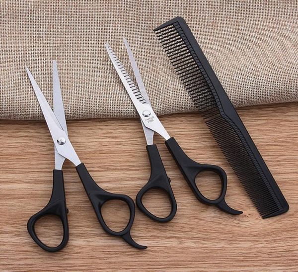 3 pçs tesoura de cabelo corte salão profissional barbeiro desbaste cabeleireiro conjunto estilo ferramenta comb4191190