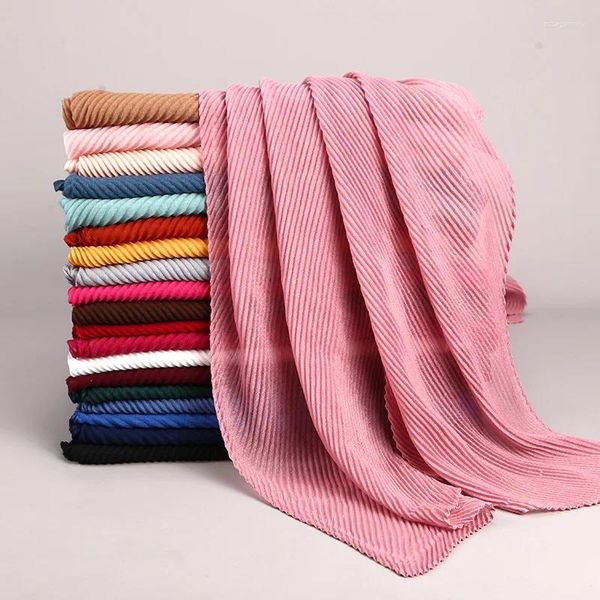 Abbigliamento etnico Prezzo all'ingrosso 800/180 cm Donna Musulmana Sciarpa Hijab Islamico Foulard sottile Foulard Femme Morbido lungo Scialle Soild Avvolge la testa