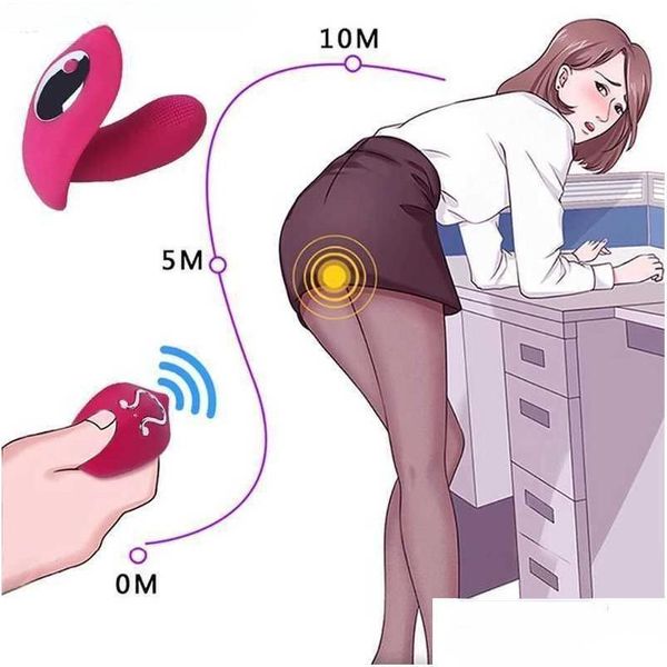 Diğer Sağlık Güzellik Ürünleri Uzaktan Kumanda Giyilebilir Vibratör Yapay penis Vibratörler Kadınlar için G-Spot Klitoris Görünmez Kelebek Panties VI DHEQQ