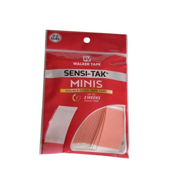 Klebstoffe 72 Tabs rot SENSITAK Minis doppelseitiges Klebeband Tabs Haarklebeband für Spitzenperücke/Toupet bis zu 2 Wochen Haltezeit