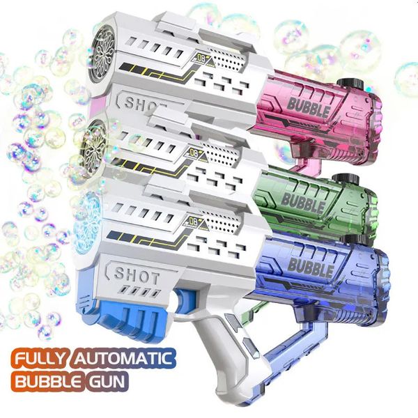 Crianças Hand Held Bubble Gun Full Automatic 12-hole Máquina de Bolha Elétrica Criança Brinquedos Presentes AC169 231226