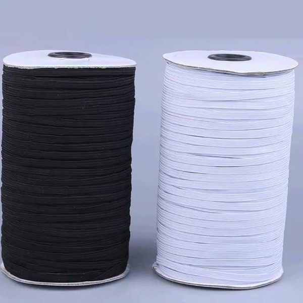 Fasce elastiche piatte per cucire larghezza 5 mm Corda elastica Corda elastica Corda per cucire Earloop per abiti artigianali fai-da-te Realizzazione di 200 metri
