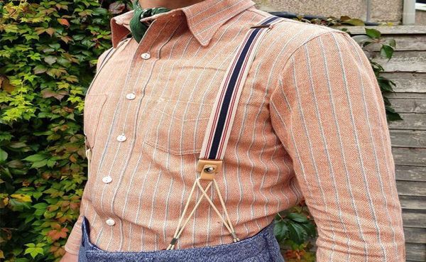 Novo cavalheiro retro suspensórios calças estilingue suspensório elástico para calças masculinas tipo botão cinta saia vintage suspender16730917