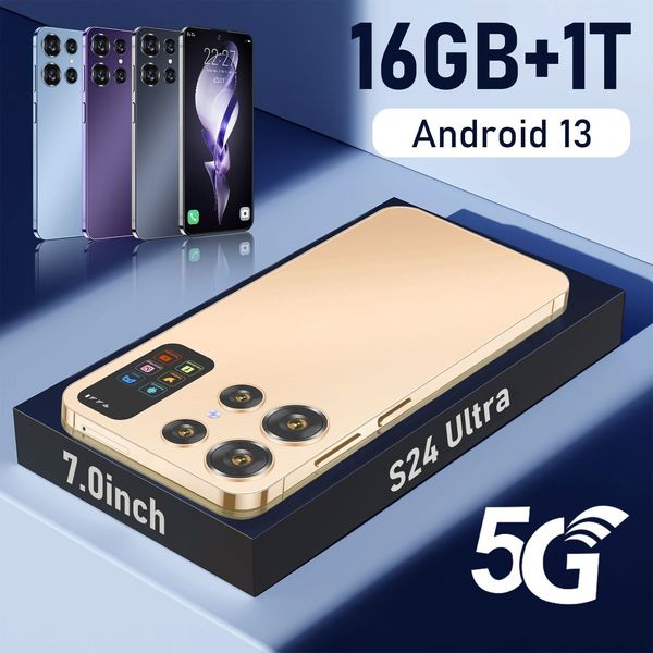 2024 S24 Ultra 5G Smartphone 7.0 pollici telefono cellulare sbloccato originale 16 GB + 1 TB Snapdragon 8 Gen2 doppia scheda SIM telefono cellulare versione globale telefono cellulare ANDROID 13.0 7000 mAh