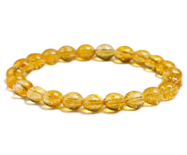 Pietra naturale citrino giallo 6mm 8mm 10mm Bracciale con perline Gioielli al quarzo fatti a mano per donna Uomo Bracciale elasticizzato unisex Regalo con perline 9378008