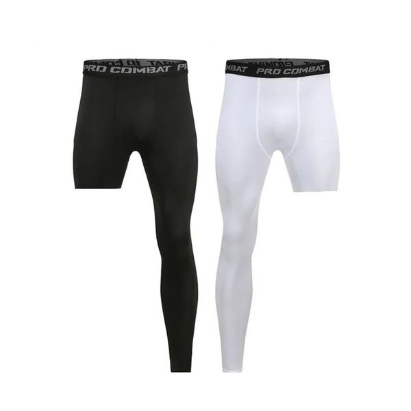 Pantaloni Pantaloni da uomo Uomo Uomo Strato base Pantaloni da esercizio Compressione Corsa Stretti Sport Leggings tagliati su una gamba Basket Calcio Yog