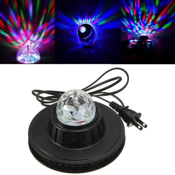 Efeitos Edison2011 Novo Elegante Venda Quente Full Color LED Girassol 48 Leds Lâmpada Auto Rotativa MP3 Crystal Stage Light