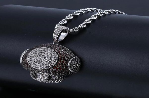 ICED OUT CZ BLING ГРИБ КУЛОН ОЖЕРЕЛЬЕ МУЖСКОЕ Ожерелье с микро-паве из кубического циркония с имитацией бриллиантов7944388