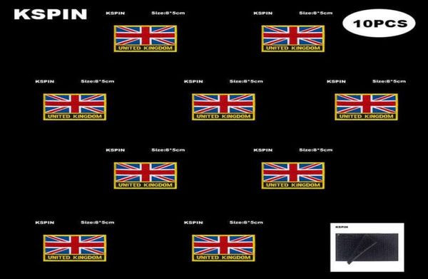 Dikdörtgen Ulusal Bayrak Yama Kancası Döngüsü Birleşik Krallık Rozetleri Armband 3D Ceket Sırt Çantası Çıkarmaları 6494834