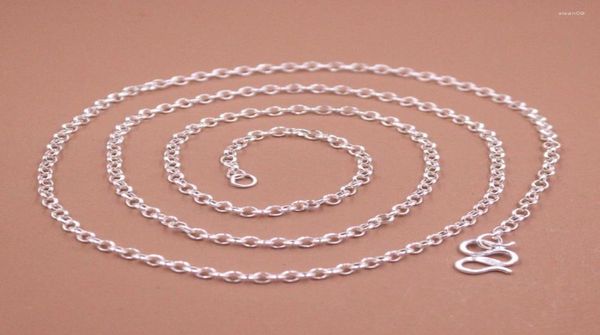 Correntes Real Pure S999 Sterling Silver Chain Mulheres 28mm Rolo Cable Link Colar 78g 60cm3451378