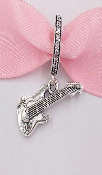 Andy Jewel 925 contas de prata esterlina guitarra elétrica balançar charme encantos se encaixa estilo europeu jóias pulseiras colar 798788C018739020