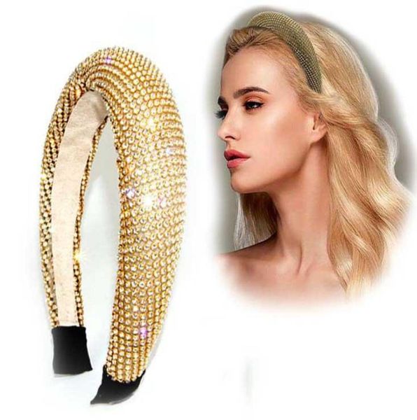 Novo design barroco hairband strass headbands para mulheres cheio de diamante cabelo hoop hairbands casamento nupcial cabelo jóias1017318