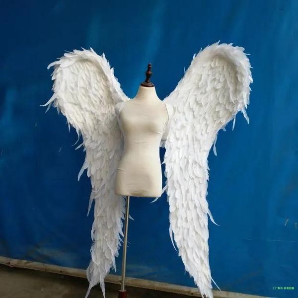 Decoração fantasiada de asas de anjo brancas exclusivas para adultos, exibição de festa de casamento, grande evento, decorações diy, adereços de modelagem variável, ems, frete grátis