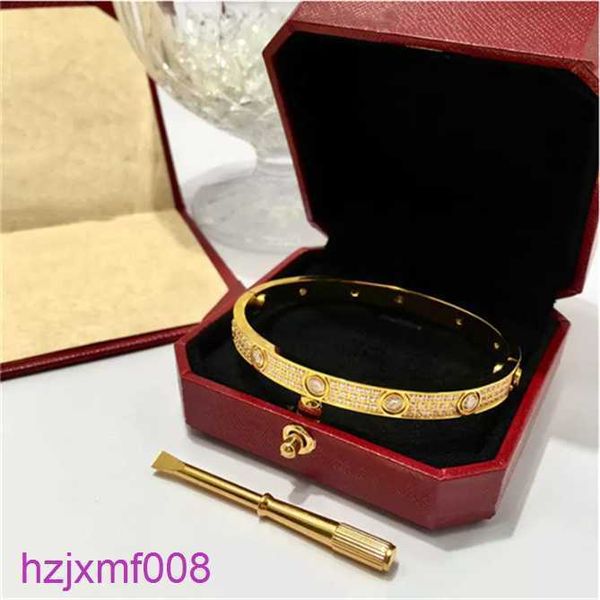 F4kw charme pulseiras pulseira de aço inoxidável designer pulseira jóias 18k banhado a ouro unisex clássico casamento zircônia cúbica diamante br