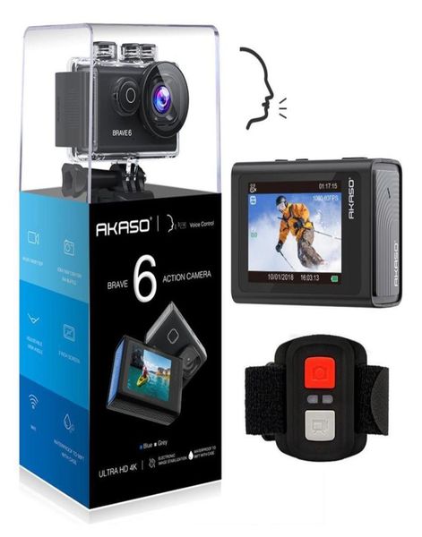 Brave 6 AKASO WiFi Экшн-камера 4K 20MP Голосовое управление EIS Водонепроницаемая камера 30 м с дистанционным управлением Камера для записи видео Спортивная камера 29018652