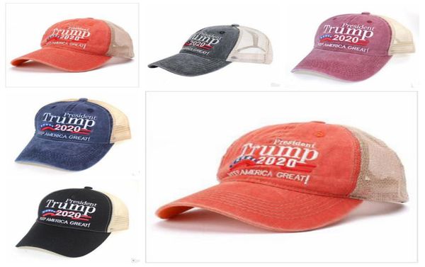 Trump 2020 Baseball Caps Designer Keep America Great Letter Hüte bestickte gewaschene Stoffballkappe Outdoor Strandhut Sonnenblende DZY3065095