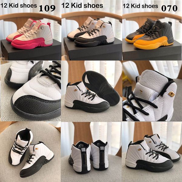 2024 Scarpe da basket per bambini 12 12s Space Jam Bred Concord Gym Rosso Bambini Ragazzo Ragazze Bianco Rosa Midnight Designer Sneakers Regalo di compleanno per bambini EUR26-35