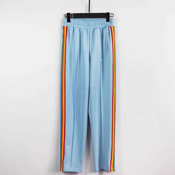 Pantaloni sportivi da uomo a gamba dritta a righe arcobaleno alla moda da uomo Angel Pantaloni da coppia casual larghi di marca di moda