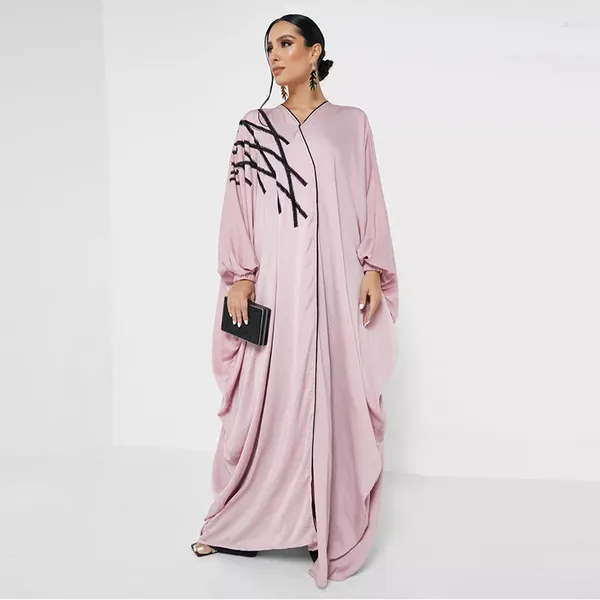 Abbigliamento etnico a maniche lunghe aperto Abaya causale stile marocchino islamico elegante abito operato africano abiti egiziani drammatici di alta qualità