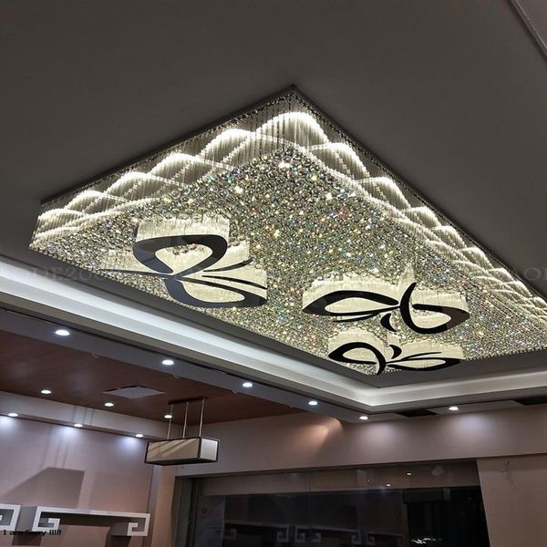 Özel Led Crystal Büyük Avize El El Lobi Tavan Işıkları Takı Mağazası Lambaları Villas Oturma Odası Restoran Ziyafet Salonu Proj240Z