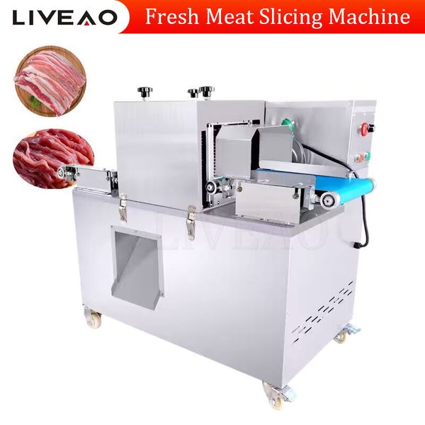 Máquina elétrica de corte de carne bovina automática cortador de tira de carne de cubo de carne de cabra