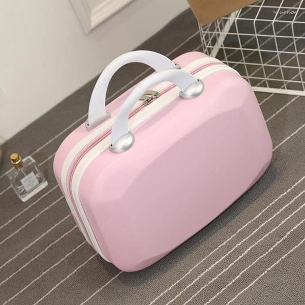 Borse per cosmetici Custodia carina Diamond Rosa Piccola zip Organizer Mini viaggio 14 pollici