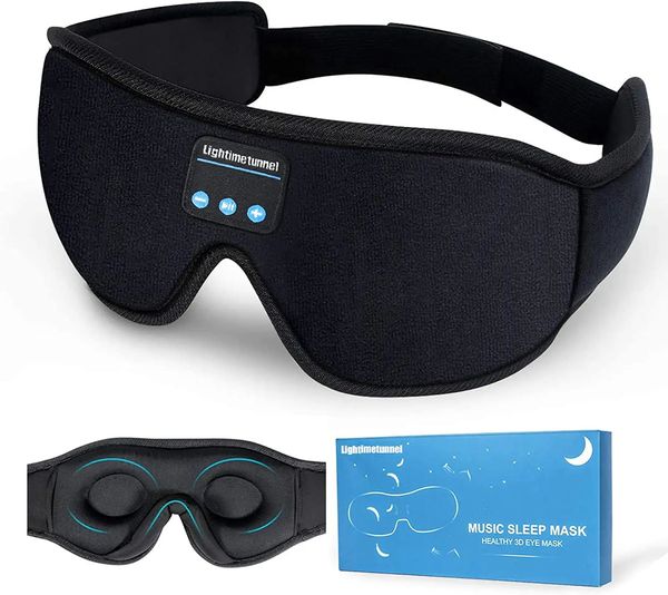 Наушники для сна Bluetooth 5.0 Беспроводная 3D -стиральная маска для глаз с регулируемыми сверхтонкими стереодинамиками микрофона без рук 231227