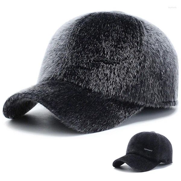 Бейсбольная кепка на теплом меху, зимняя бейсболка для женщин и мужчин, уличная с наушниками, ветрозащитная шапка для папы, черная, серая, утепленная шапка Snapback