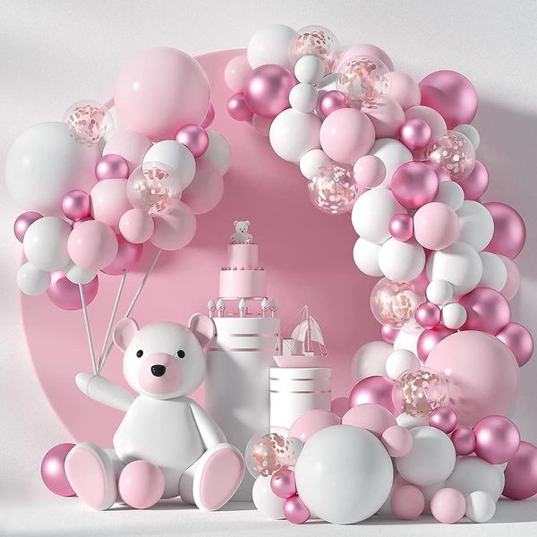 Luftballons Party Dekoration Ballon Girlande Bogen Kits Rose Gold Rosa Grüne schwarange Hochzeits Hochzeitsgeburtstagsdekor Kinder Babyparty Folie Latex Co.