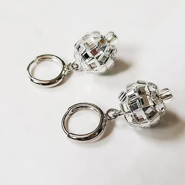 Orecchini a cerchio Catuni Vintage Disco Ball Eras Tour Colore argento scintillante Orecchino a goccia Accessori per gioielli da festa per club per le donne