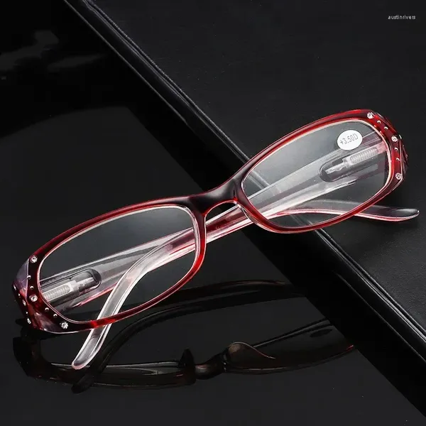 Sonnenbrille 2023 Vintage Strass Asphärische Linse Frauen Lesebrille Blumendruck Lady Reader mit Diamant Gafas de Lectura