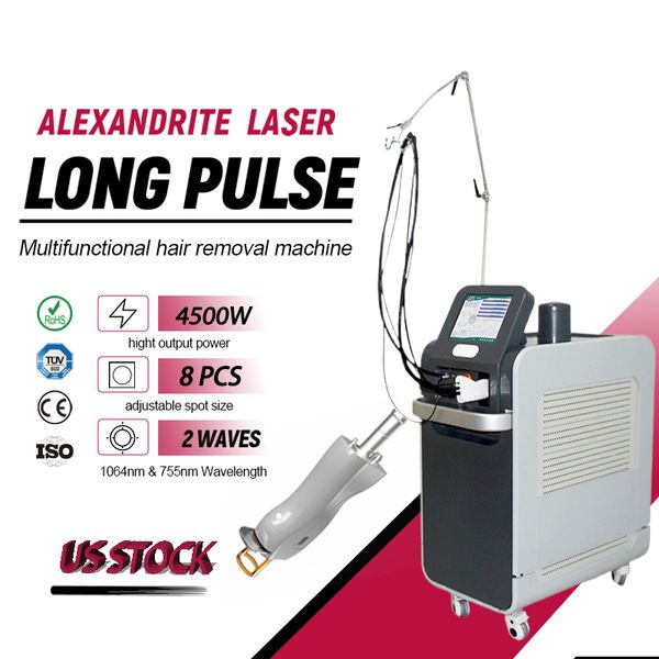 Neu 755nm Alexandrite Laser 1064nm nd Yag Lasermaschine für helle dunkle Haut Haarentfernung Alexandrite Laser Long Puls Laser Equipment