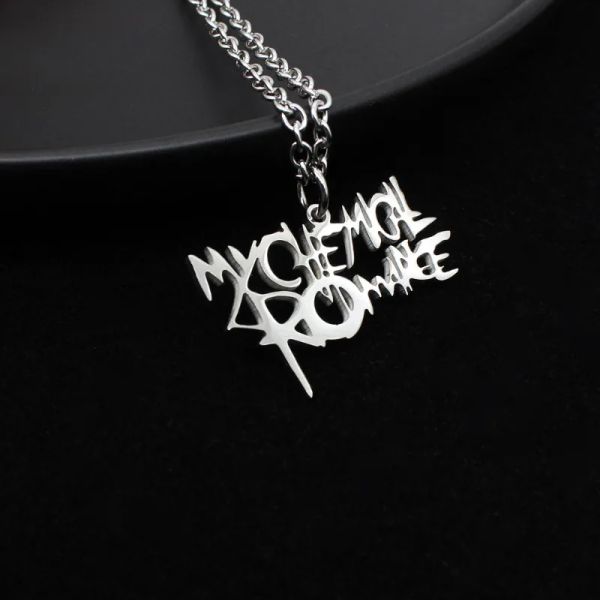 My Chemical Romance Rock Band Frau Halskette Edelstahl Halsketten Mann Charms Zubehör Geometrische Anhänger Modeschmuck