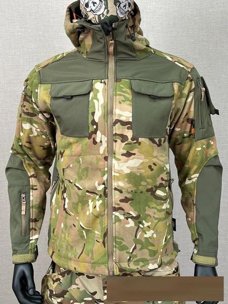 Jaquetas masculinas Jaqueta Tática Militar Windbreaker Uniforme Hoodie Multi Bolso Inverno Homens Softshell Dois Tons